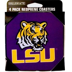 NIB LSU 4pk Large Neoprene Coasters - Square RARE